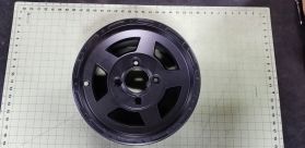 Rear Black Aluminum Wheel, 12x8 R110